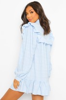 Thumbnail for your product : boohoo Ruffle Detail Pussybow Smock Dress