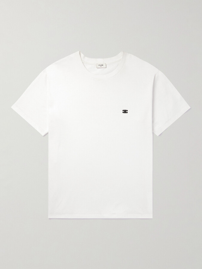 Celine Homme - Men - Tie-Dyed logo-print Cotton-jersey T-Shirt Black - L