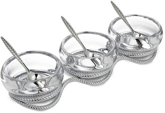Nambe Braid Triple Condiment Set with Spoons