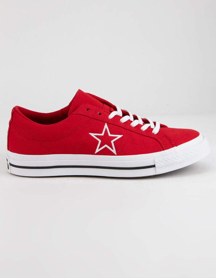 Converse One Star OX Enamel Red & White Low Top Shoes - ShopStyle