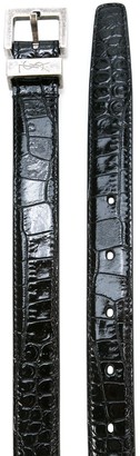 Saint Laurent Monogram Passant buckle belt