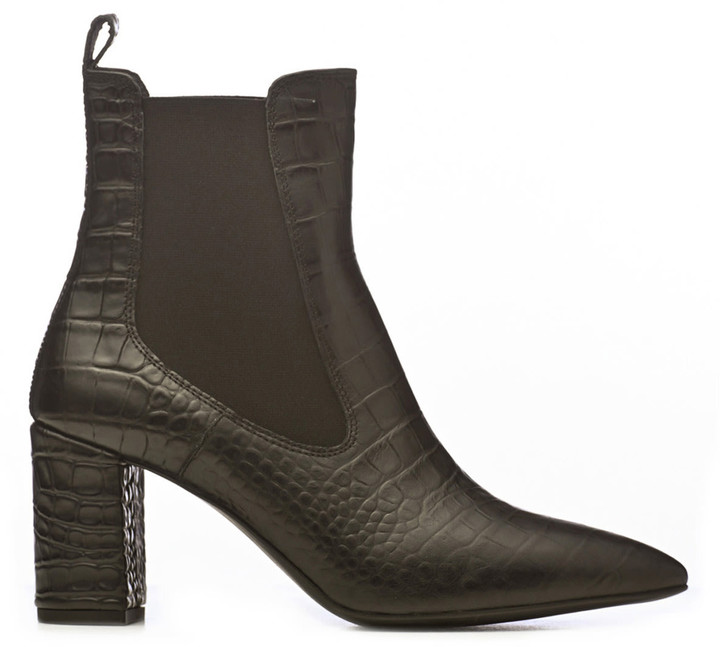mock croc ankle boots