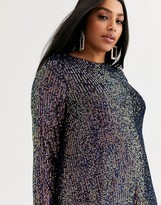 Thumbnail for your product : TFNC Plus sequin mini swing dress in multi