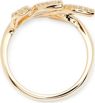 Effy 14K Yellow Gold & 0.59 TCW Diamond Leaf Ring