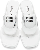 Thumbnail for your product : Miu Miu White Thong Heeled Sandals