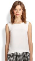 Thumbnail for your product : L'Agence Silk Cropped Blouse