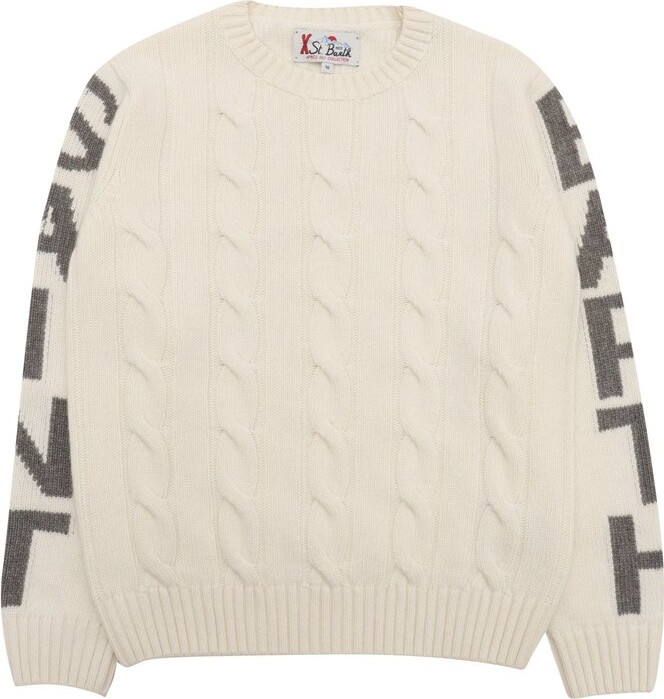 Mc2 Saint Barth Kids Intarsia-Knit Logo Crewneck Jumper