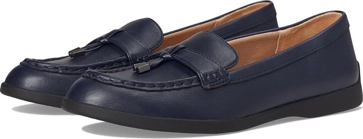 LifeStride Malta 3 Loafer/Moc Shoes Women's Dress Flat Shoes Lux Navy : 9 W (C), Faux Leather