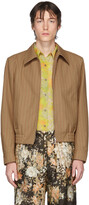 Thumbnail for your product : Dries Van Noten Brown & Red Pinstripe Zip-Up Jacket