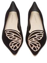 Thumbnail for your product : Sophia Webster Butterfly Suede Flats - Womens - Black Gold