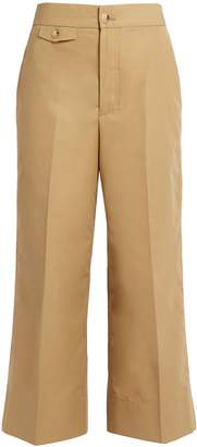 Helmut Lang High-rise wide-leg cotton-faille trousers