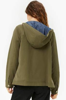 Forever 21 Woven Hooded Zip-Front Jacket