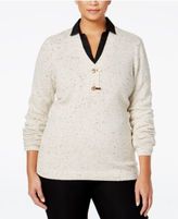 Thumbnail for your product : Charter Club Plus Size Henley Sweater, Only at Macy's