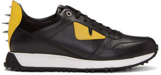 Fendi Black and Yellow Bag Bugs Sneakers