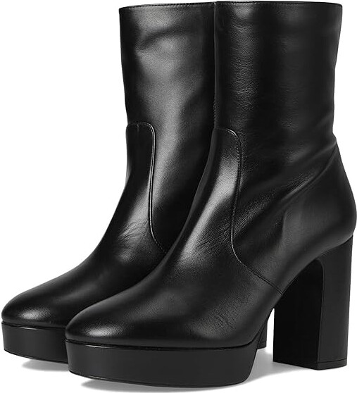 Stuart Weitzman Dayna Platform Bootie High Women's Heels Black 2 : 10 M, Leather