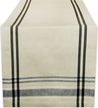 Design Imports Chambray French Stripe Table Runner 14" x 108"