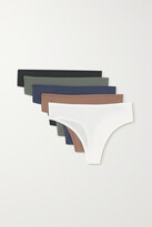 Thumbnail for your product : SKIMS Set Of Five Fits Everybody Thongs - Juniper Multi