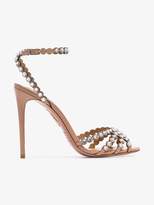 Thumbnail for your product : Aquazzura pink Tequila 105 suede crystal embellished high heels