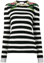 Gucci - embroidered stripe top - women - Viscose/Cachemire/Laine/fibre métallique - L