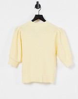 Thumbnail for your product : Monki Puffy short-sleeved cardigan in yellow
