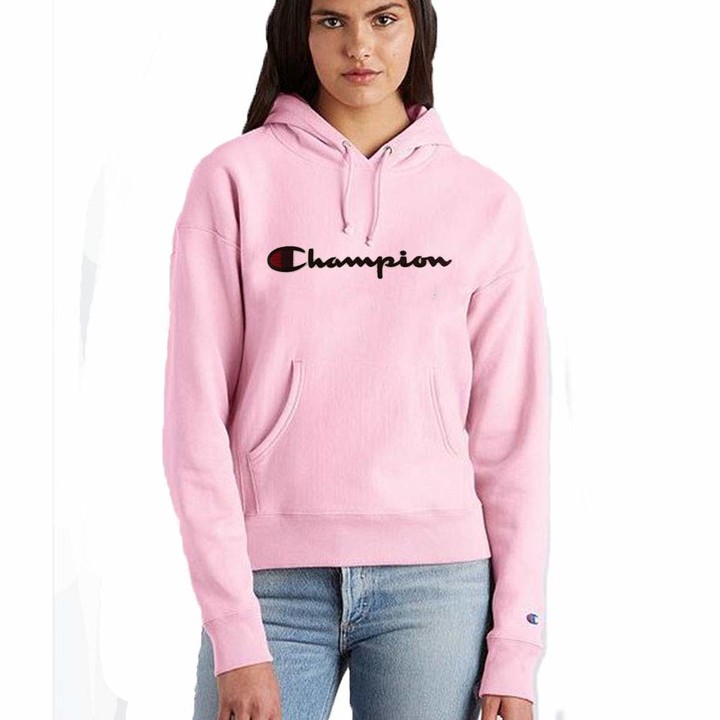 pink champion hoodie womens