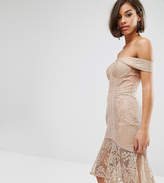 Thumbnail for your product : Jarlo Petite Off Shoulder Allover Lace Pencil Dress