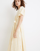 Thumbnail for your product : Madewell Dolman-Sleeve Tie-Waist Midi Dress in Gingham Check