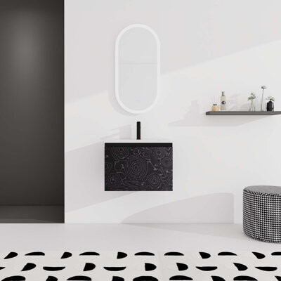 Floating Wall-Mounted Bathroom Vanity With Ceramics Sink & Soft-Close Cabinet Door