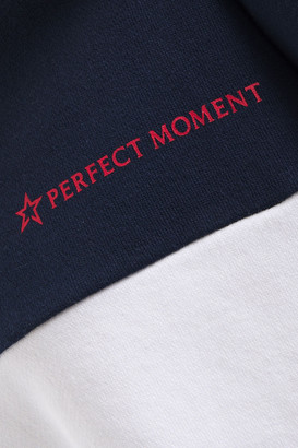 Perfect Moment Printed Two-tone French Cotton-terry Top
