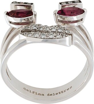 Delfina Delettrez Face Detail Embellished Ring