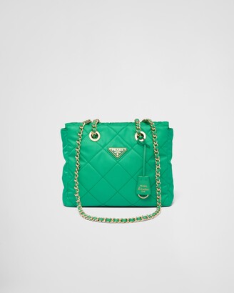 Prada green suede mini chain bag