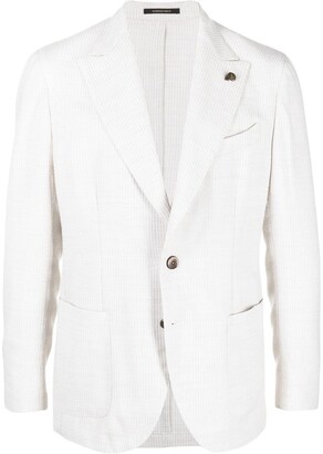 HuanHaoYu Men's Fall/Winter Peak Lapel one Button Blazer Stylish Simplicity Solid Color Corduroy Suit Jacket