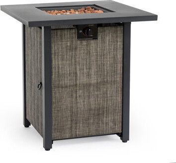 Latitude Run 28 Inch Propane Gas Fire Pit Table 50000 BTU Steel Fire Pit for Patio and Garden with Lava Rocks and Rain Cover