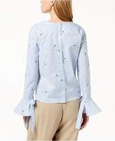 Thumbnail for your product : J.o.a. Cotton Striped Button-Back Blouse