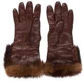 Thumbnail for your product : Fendi Fur-Trimmed Leather Gloves