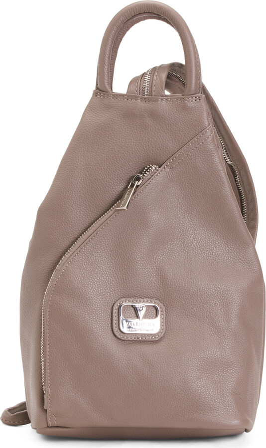 Valentina Made In Italy Leather Twist Zip Backpack - ShopStyle