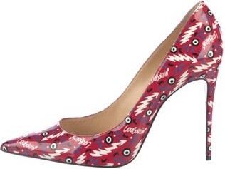 Christian Louboutin Patent Leather Printed Pumps