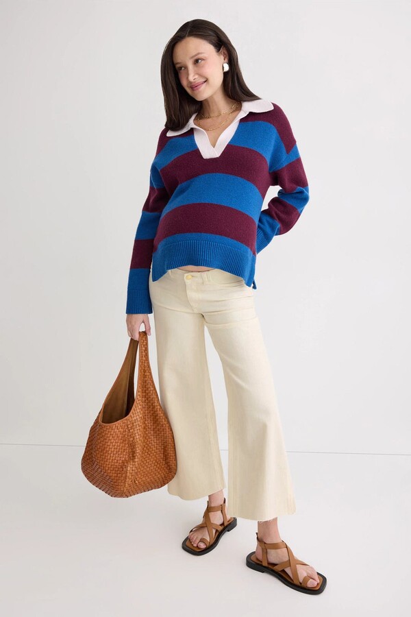 DL1961 Hepburn Wide Leg Maternity Jeans White