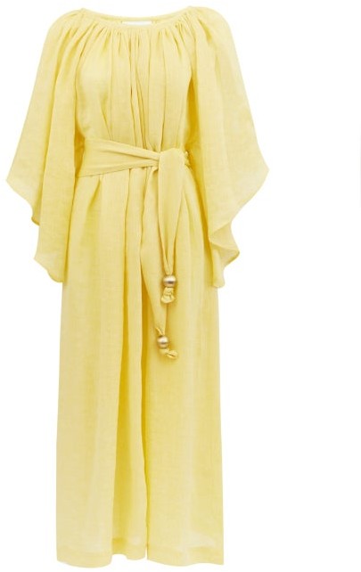 light yellow midi dress