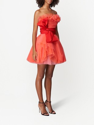 Carolina Herrera Tulle-Overlay Mini Dress