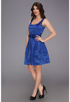 Thumbnail for your product : Donna Morgan Scoop Neck Full Skirt Dress w/ Bow Belt