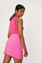 Thumbnail for your product : Nasty Gal Womens High Waisted Tie Side Linen Mix Mini Skirt - Pink - 6