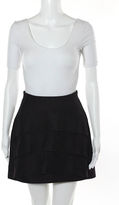 Thumbnail for your product : Thierry Mugler NWT Purple Wool Silk Tiered Front High Waist Pencil Skirt Sz 38 $1585