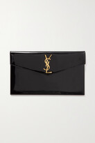 Thumbnail for your product : Saint Laurent Uptown Patent-leather Pouch - Black