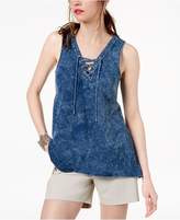Thumbnail for your product : INC International Concepts Cotton Lace-Up Tank Top, Created for Macy's