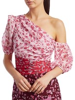 Thumbnail for your product : AMUR Floral Asymmetrical Midi Dress