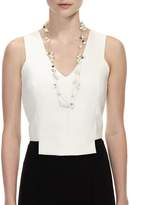 Thumbnail for your product : Lele Sadoughi Pearly Striped Shell Knotted Necklace, 34"