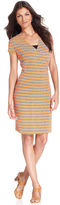 Thumbnail for your product : Jones New York Signature Cap-Sleeve Printed Faux-Wrap Dress