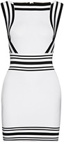 Thumbnail for your product : Balmain Striped stretch-knit mini dress