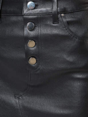 Amiri button-down leather skirt